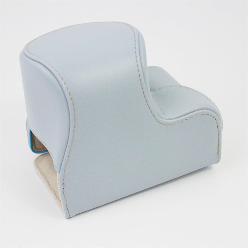 Vintage PU Leather Case Lens Body Protector Cover with Shoulder Strap for Sony ZVE10 ZV-E10 - Blue