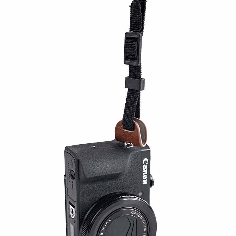 for Canon G7 X Mark III/G7 X Mark II Detachable PU Leather Camera Bag Battery Opening Design Protective Cover with Shoulder Strap - Buffalo Texture/Black