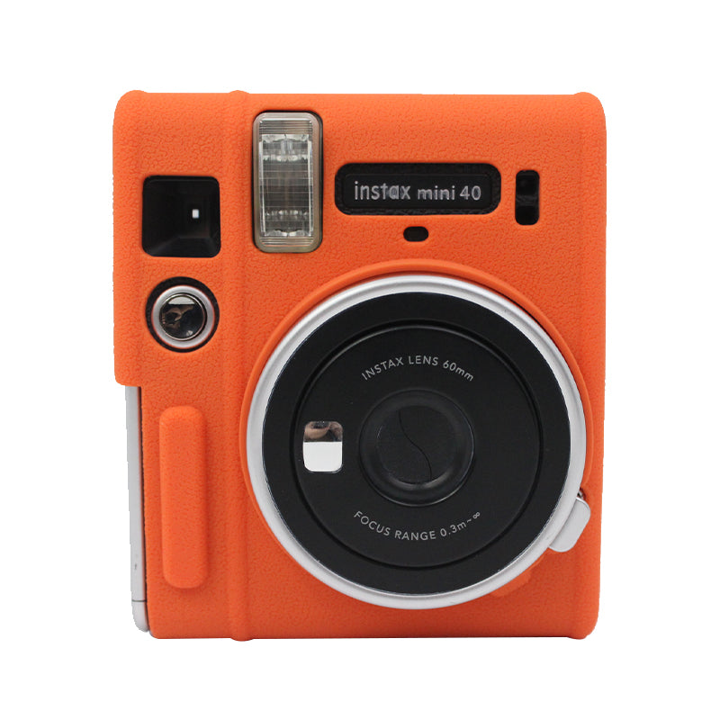 Soft Silicone Camera Case Protector Camera Body Sleeve Cover for Fujifilm Instax Mini 40 - Orange