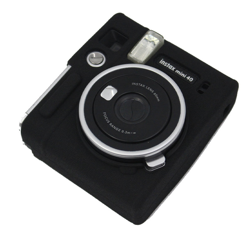 Soft Silicone Camera Case Protector Camera Body Sleeve Cover for Fujifilm Instax Mini 40 - Black