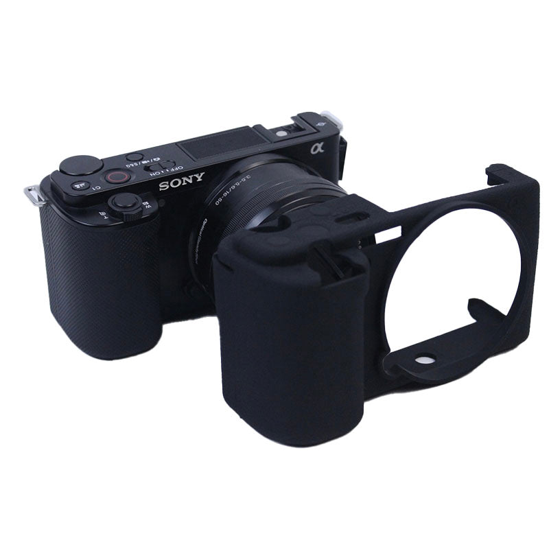 Soft Silicone Camera Case Protector Sleeve Cover for Sony ZV-E10 Camera - Black