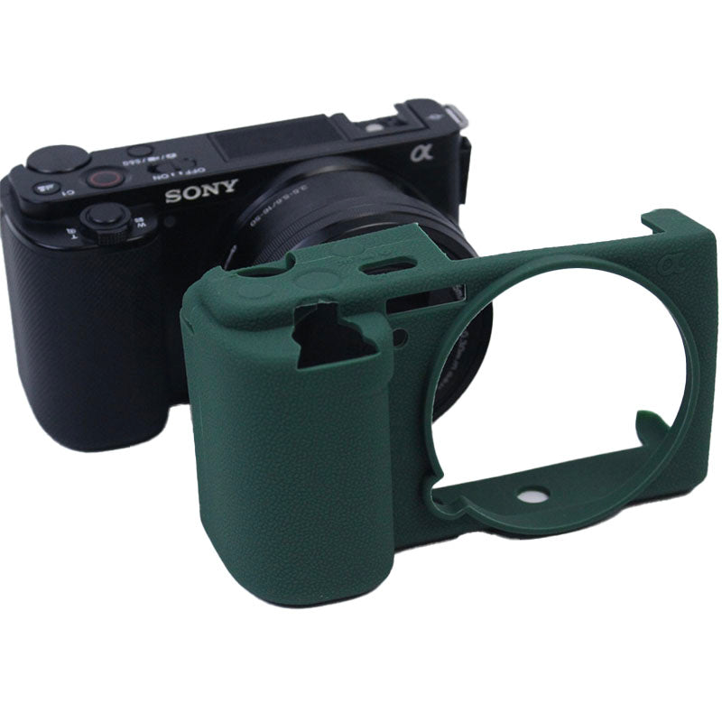 Soft Silicone Camera Case Protector Sleeve Cover for Sony ZV-E10 Camera - Blackish Green