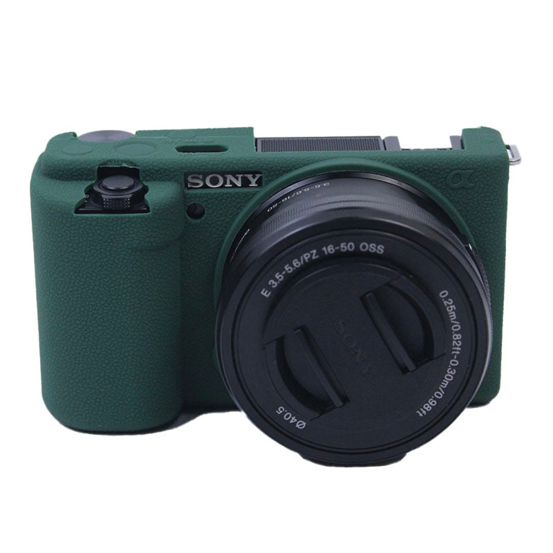 Soft Silicone Camera Case Protector Sleeve Cover for Sony ZV-E10 Camera - Blackish Green