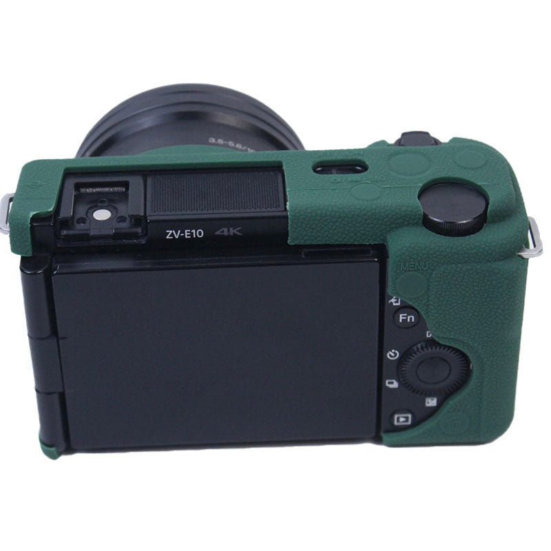 Soft Silicone Camera Case Protector Sleeve Cover for Sony ZV-E10 Camera - Blackish Green