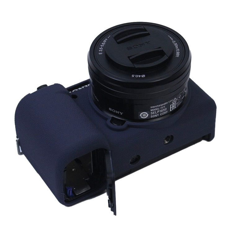 Soft Silicone Camera Case Protector Sleeve Cover for Sony ZV-E10 Camera - Navy Blue