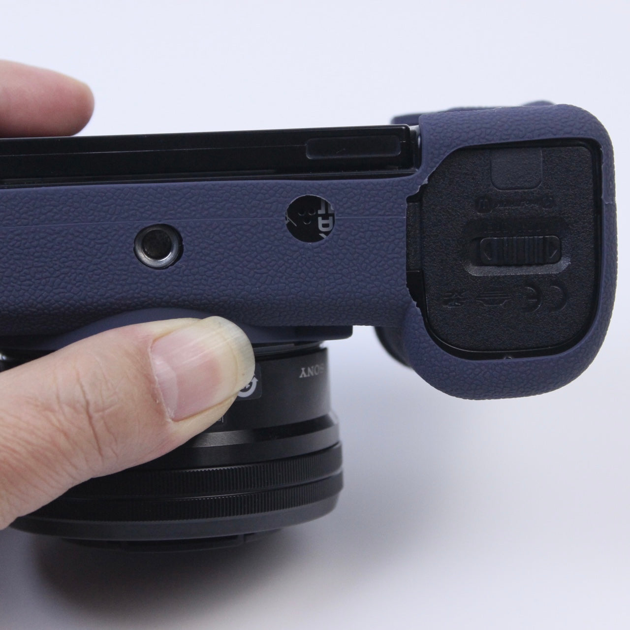 Soft Silicone Camera Case Protector Sleeve Cover for Sony ZV-E10 Camera - Navy Blue