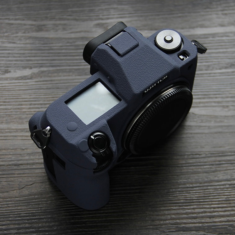 Soft Silicone Camera Case Protector SLR Camera Body Sleeve Cover for Fujifilm GFX 50S II - Navy Blue