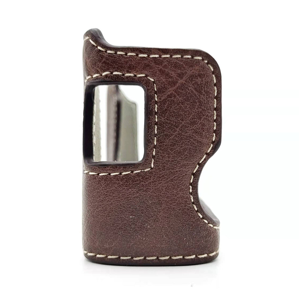 Uniqkart for Fujifilm X100V / X100F PU Leather Camera Bottom Case Protective Half Body Cover with Battery Opening - Coffee