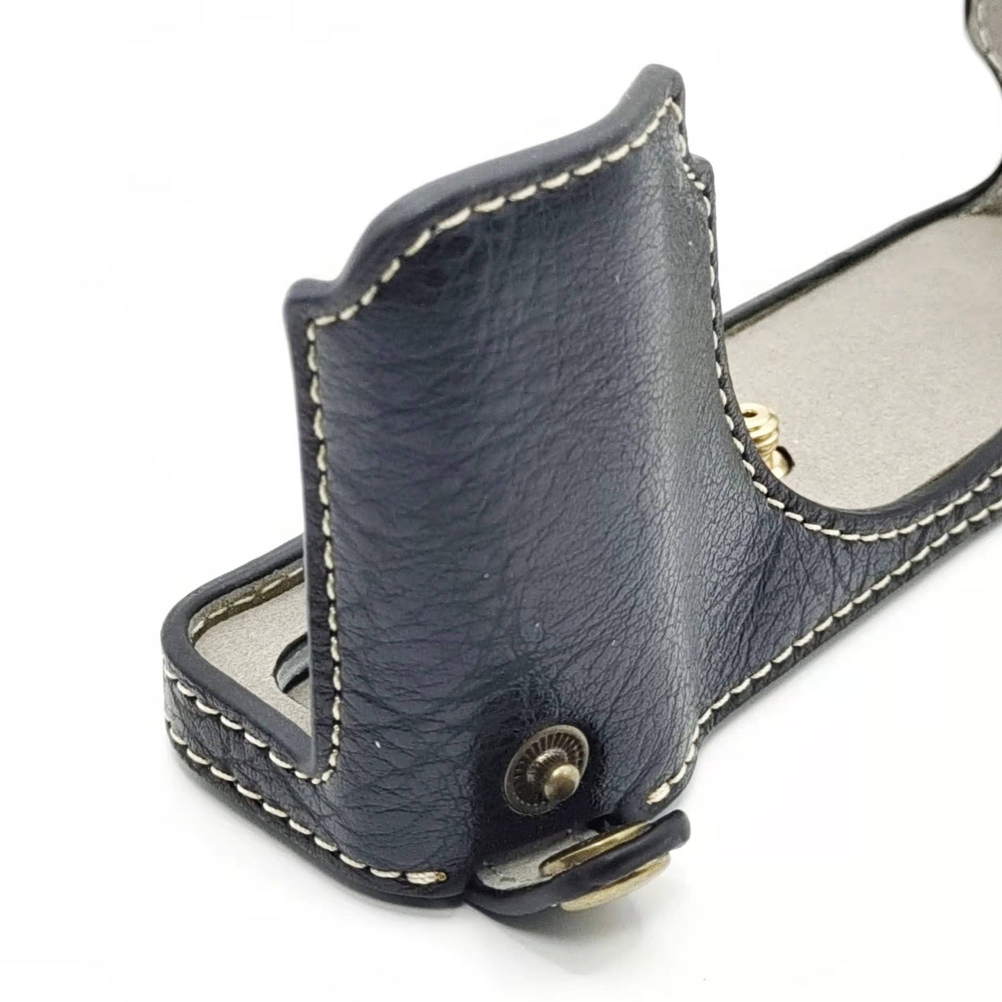 Uniqkart for Fujifilm X100V / X100F PU Leather Camera Bottom Case Protective Half Body Cover with Battery Opening - Black