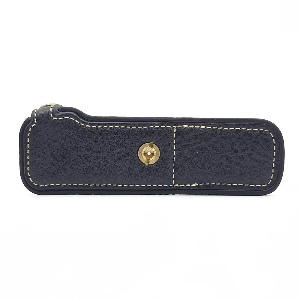 Uniqkart for Fujifilm X100V / X100F PU Leather Camera Bottom Case Protective Half Body Cover with Battery Opening - Black