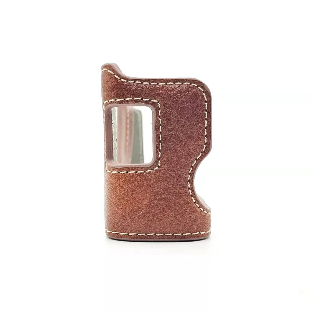 Uniqkart for Fujifilm X100V / X100F PU Leather Camera Bottom Case Protective Half Body Cover with Battery Opening - Brown