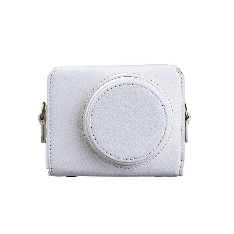 Portable PU Leather Camera Case for Sony ZV1 Detachable Camera Protective Case with Strap Magnetic Storage Bag - White