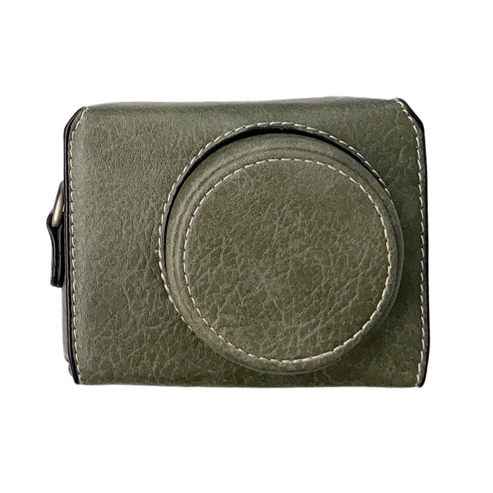 Portable PU Leather Camera Case for Sony ZV1 Detachable Camera Protective Case with Strap Magnetic Storage Bag - Green