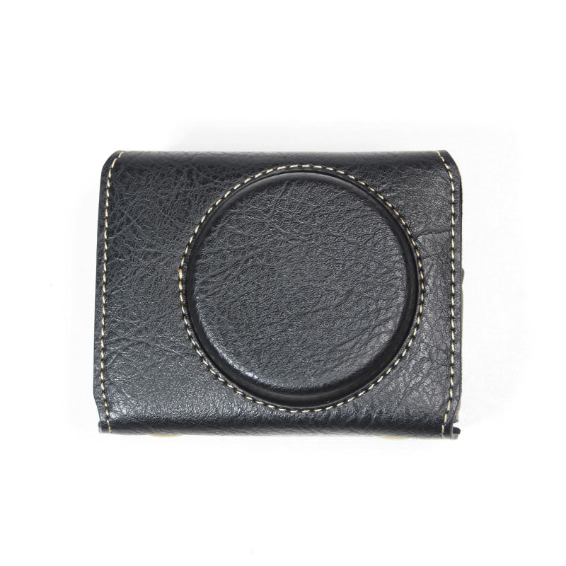 Detachable PU Leather Camera Case for Sony RX100M7/RX100M6/RX100M5/RX100M4/RX100M3/RX100M2 Portable Camera Carrying Case with Strap Magnetic Protective Bag - Black