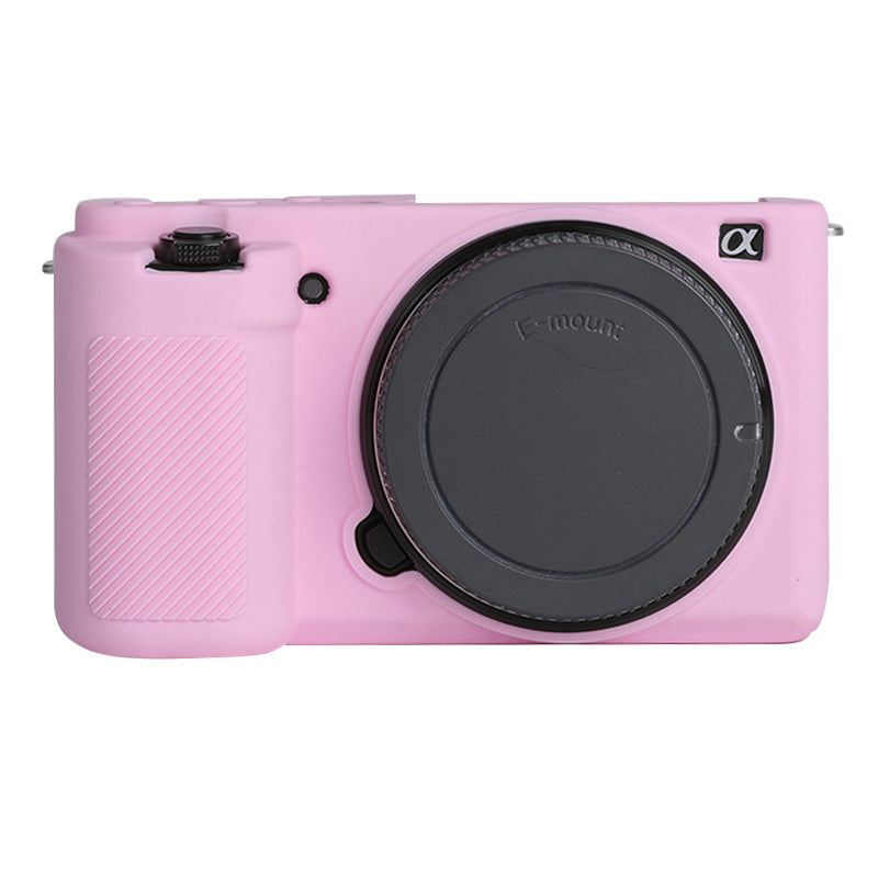 Uniqkart for Sony ZV-E10 ILDC Silicone Cover Anti-slip Dust-proof Anti-collision Silicone Camera Protective Cover - Pink