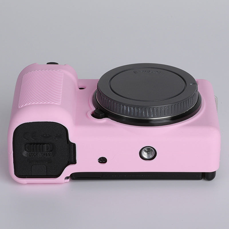 Uniqkart for Sony ZV-E10 ILDC Silicone Cover Anti-slip Dust-proof Anti-collision Silicone Camera Protective Cover - Pink