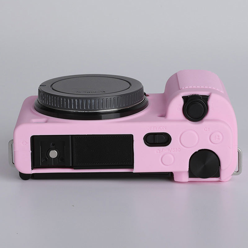 Uniqkart for Sony ZV-E10 ILDC Silicone Cover Anti-slip Dust-proof Anti-collision Silicone Camera Protective Cover - Pink