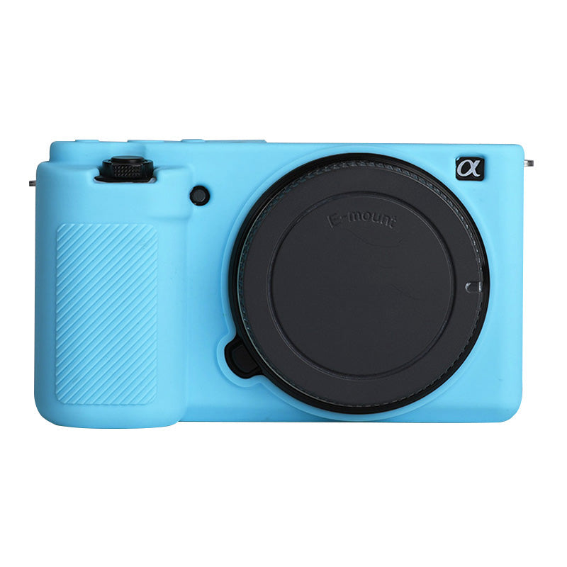 Uniqkart for Sony ZV-E10 ILDC Silicone Cover Anti-slip Dust-proof Anti-collision Silicone Camera Protective Cover - Blue