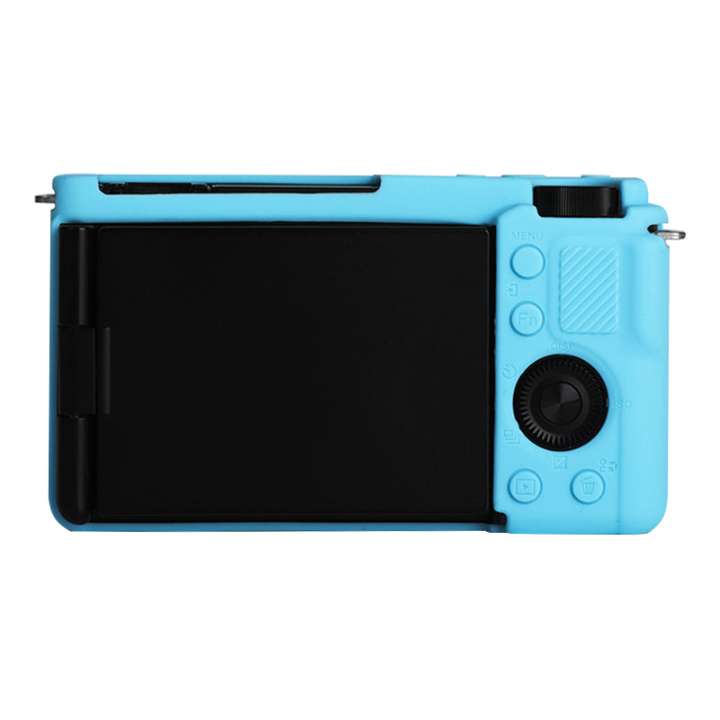 Uniqkart for Sony ZV-E10 ILDC Silicone Cover Anti-slip Dust-proof Anti-collision Silicone Camera Protective Cover - Blue