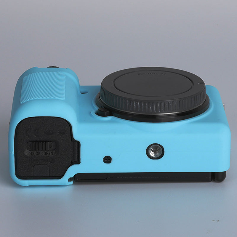 Uniqkart for Sony ZV-E10 ILDC Silicone Cover Anti-slip Dust-proof Anti-collision Silicone Camera Protective Cover - Blue