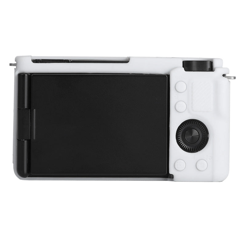 Uniqkart for Sony ZV-E10 ILDC Silicone Cover Anti-slip Dust-proof Anti-collision Silicone Camera Protective Cover - White