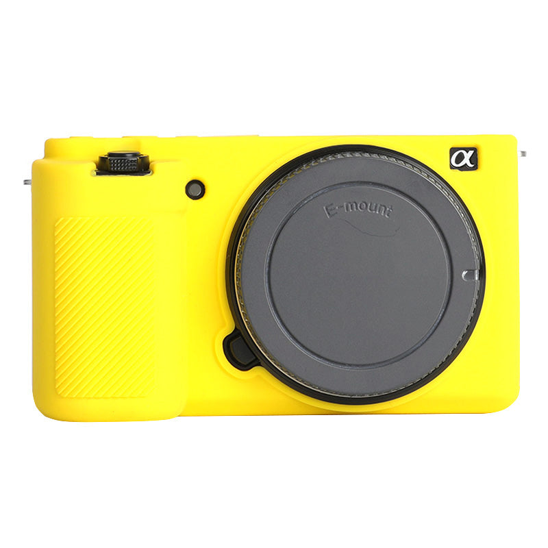 Uniqkart for Sony ZV-E10 ILDC Silicone Cover Anti-slip Dust-proof Anti-collision Silicone Camera Protective Cover - Yellow