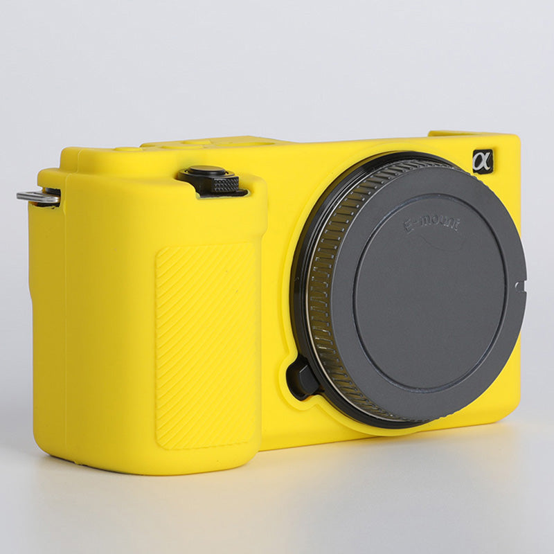 Uniqkart for Sony ZV-E10 ILDC Silicone Cover Anti-slip Dust-proof Anti-collision Silicone Camera Protective Cover - Yellow
