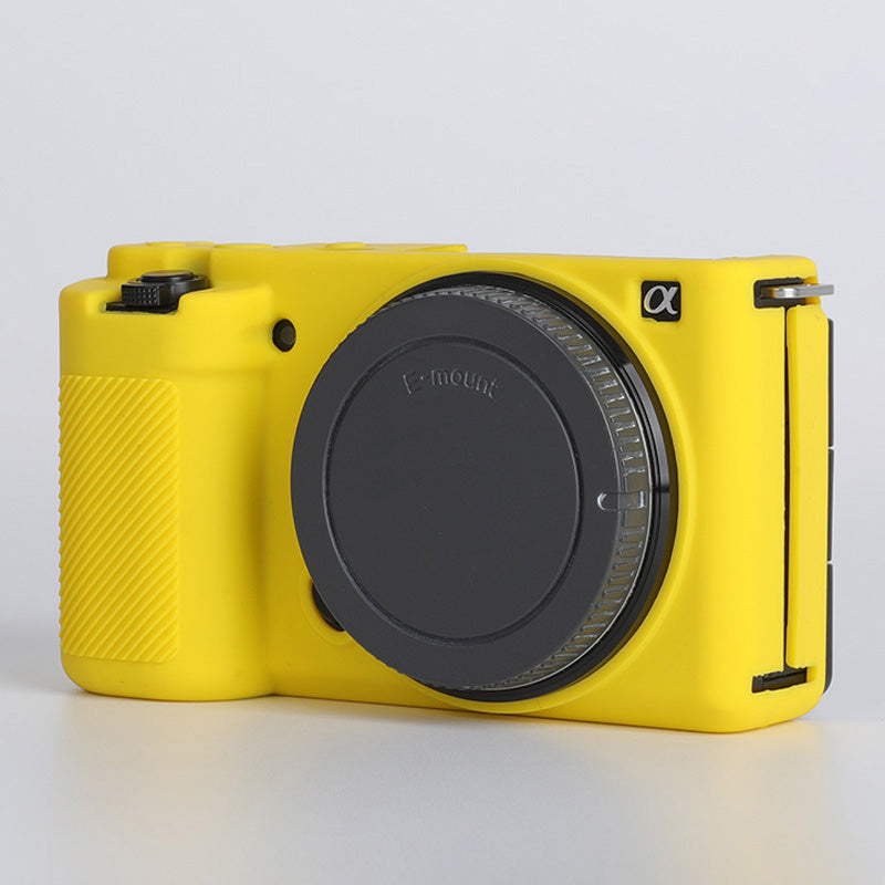 Uniqkart for Sony ZV-E10 ILDC Silicone Cover Anti-slip Dust-proof Anti-collision Silicone Camera Protective Cover - Yellow