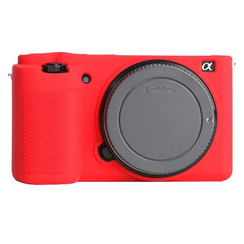 Uniqkart for Sony ZV-E10 ILDC Silicone Cover Anti-slip Dust-proof Anti-collision Silicone Camera Protective Cover - Red