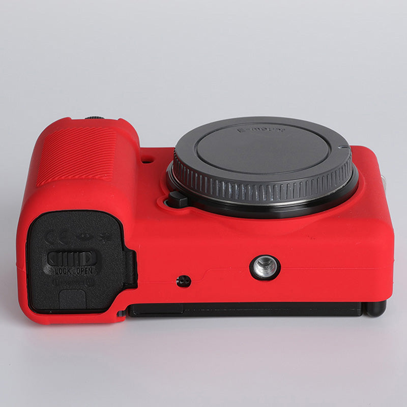 Uniqkart for Sony ZV-E10 ILDC Silicone Cover Anti-slip Dust-proof Anti-collision Silicone Camera Protective Cover - Red