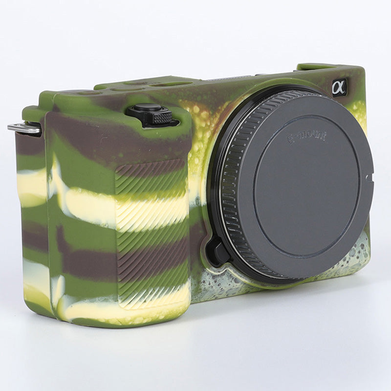 Uniqkart for Sony ZV-E10 ILDC Silicone Cover Anti-slip Dust-proof Anti-collision Silicone Camera Protective Cover - Camouflage