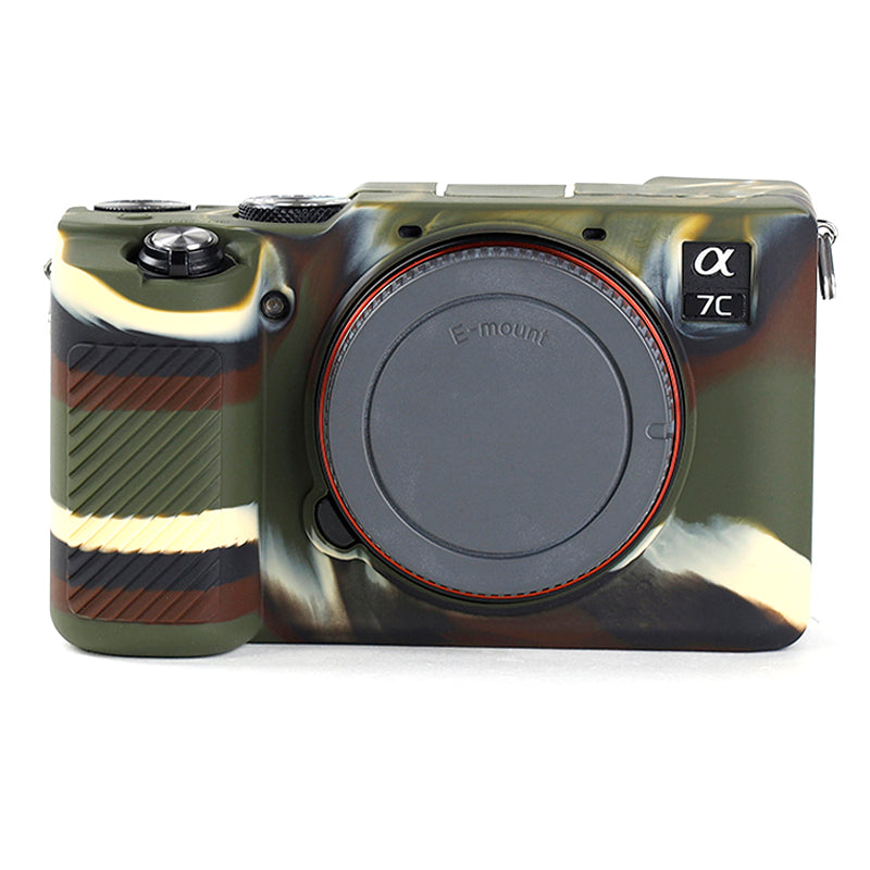 Uniqkart for Sony A7C Anti-slip Dust-proof Anti-collision Silicone ILDC Camera Protective Cover Case - Camouflage