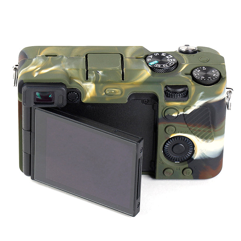Uniqkart for Sony A7C Anti-slip Dust-proof Anti-collision Silicone ILDC Camera Protective Cover Case - Camouflage