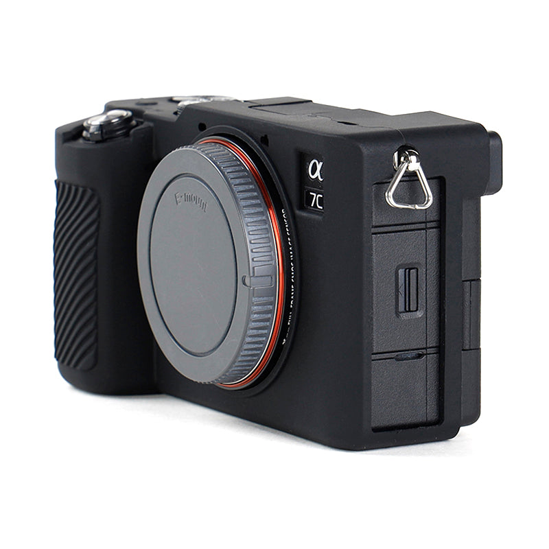 Uniqkart for Sony A7C Anti-slip Dust-proof Anti-collision Silicone ILDC Camera Protective Cover Case - Black