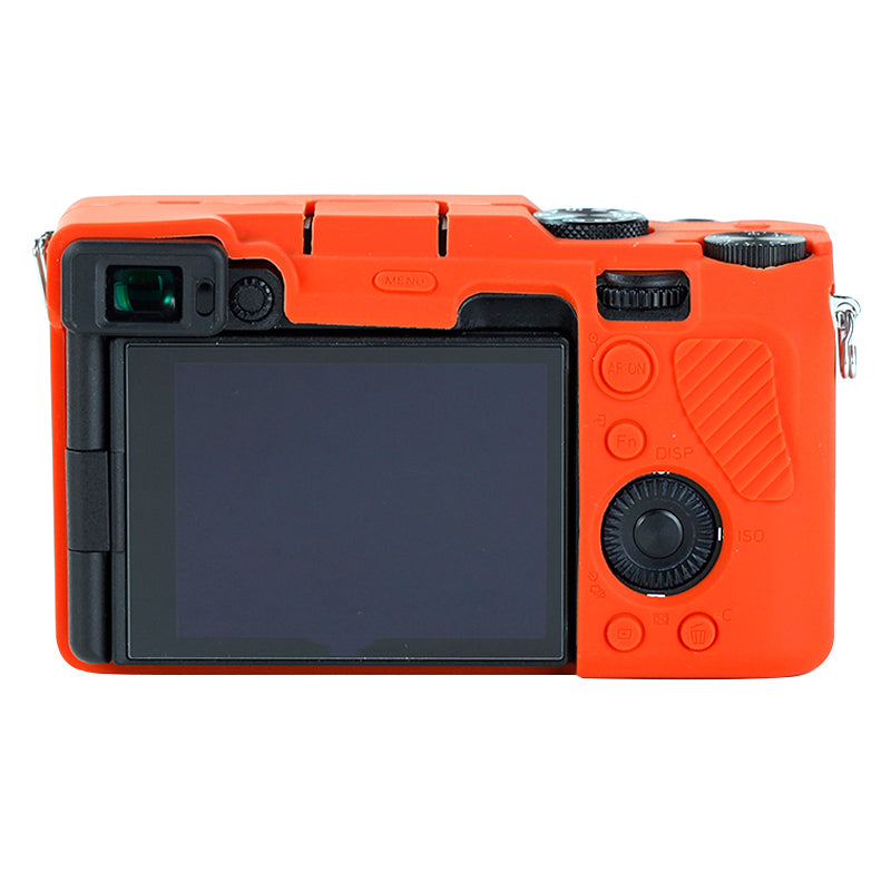 Uniqkart for Sony A7C Anti-slip Dust-proof Anti-collision Silicone ILDC Camera Protective Cover Case - Orange