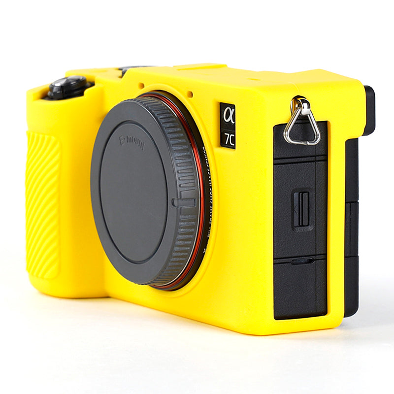 Uniqkart for Sony A7C Anti-slip Dust-proof Anti-collision Silicone ILDC Camera Protective Cover Case - Yellow