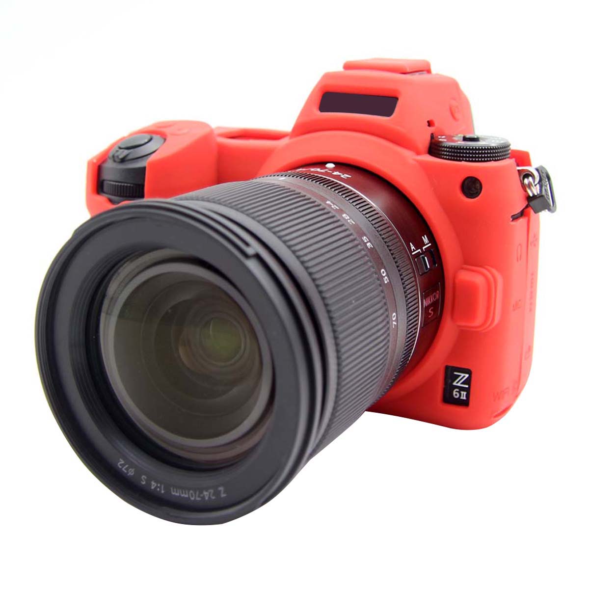 Uniqkart for Nikon Z6II Z7II Z5 SLR Camera Anti-drop Silicone Case Plain Protective Cover - Red