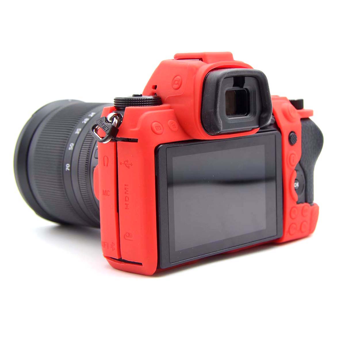 Uniqkart for Nikon Z6II Z7II Z5 SLR Camera Anti-drop Silicone Case Plain Protective Cover - Red