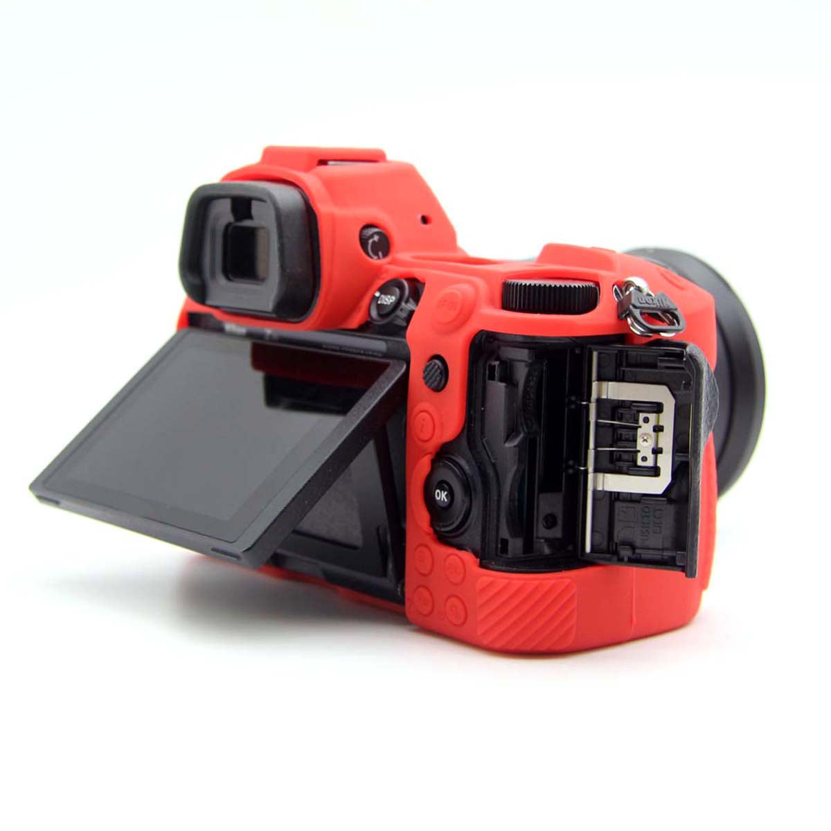 Uniqkart for Nikon Z6II Z7II Z5 SLR Camera Anti-drop Silicone Case Plain Protective Cover - Red