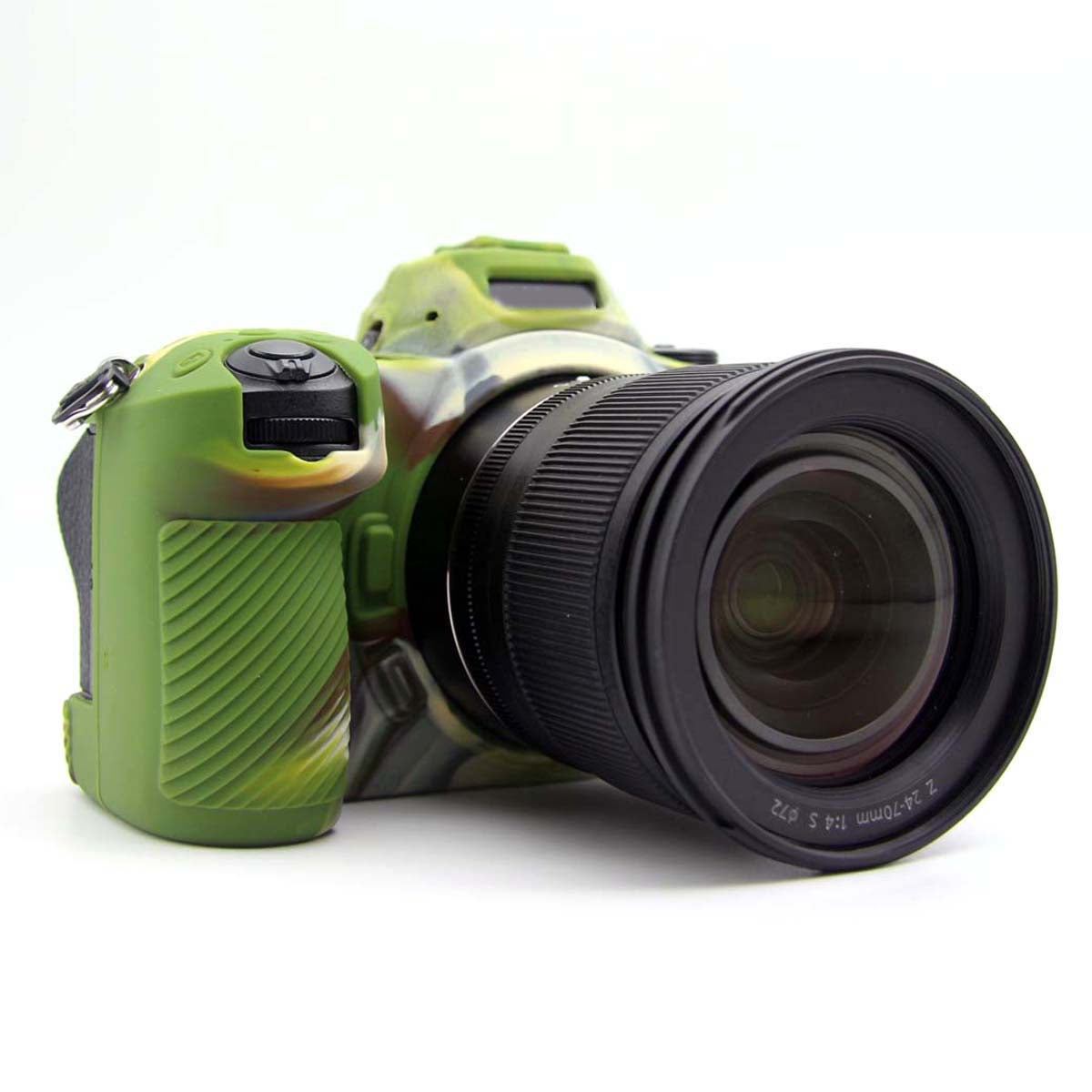 Uniqkart for Nikon Z6II Z7II Z5 SLR Camera Anti-drop Silicone Case Plain Protective Cover - Camouflage Green