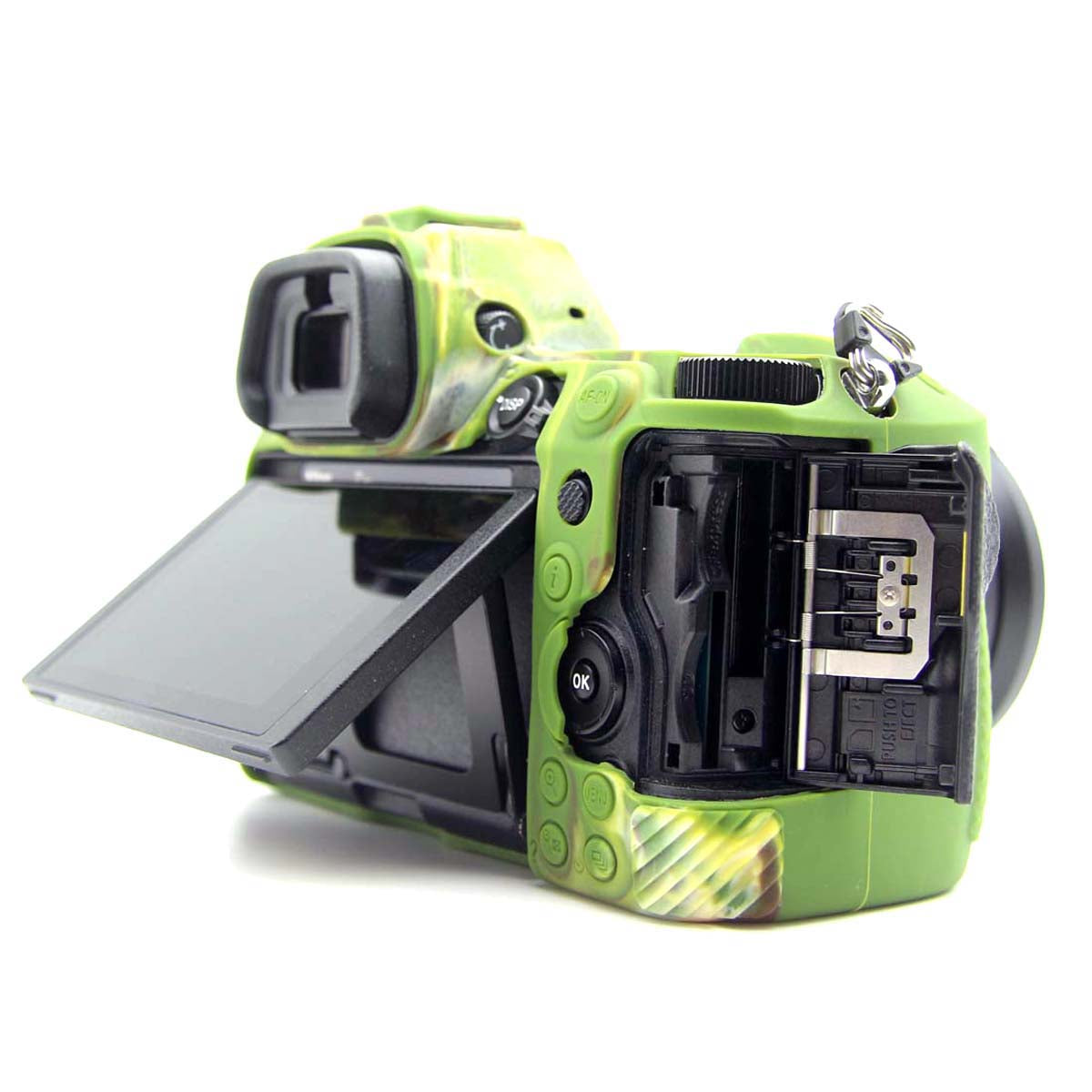 Uniqkart for Nikon Z6II Z7II Z5 SLR Camera Anti-drop Silicone Case Plain Protective Cover - Camouflage Green