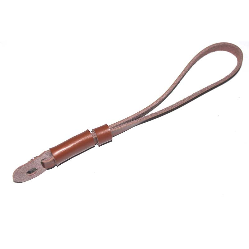 Genuine Lambskin Leather Wrist Strap Hand Grip for Canon Nikon Sony Fujifilm Panasonic Cameras - Brown