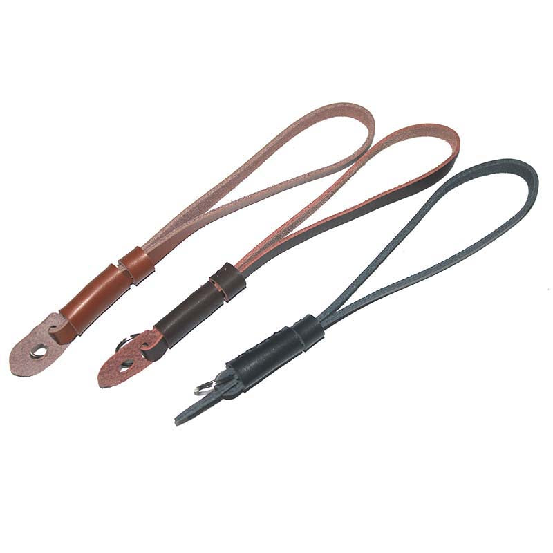 Genuine Lambskin Leather Wrist Strap Hand Grip for Canon Nikon Sony Fujifilm Panasonic Cameras - Black