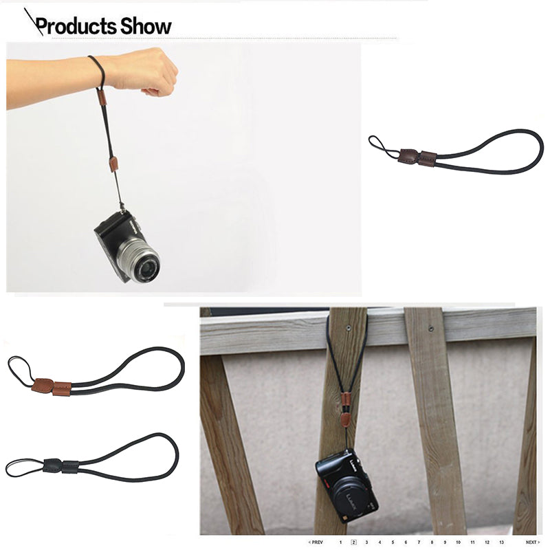 Hand Wrist Lanyard Adjustable Hand Grip Strap for DSLR and Mirrorless Cameras - Brown