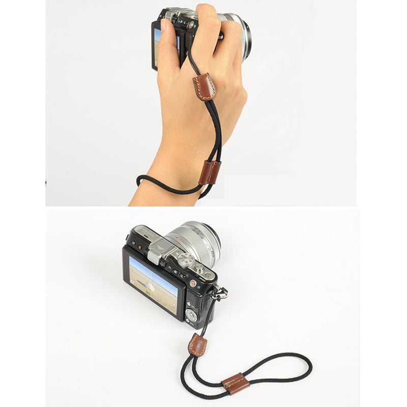 Hand Wrist Lanyard Adjustable Hand Grip Strap for DSLR and Mirrorless Cameras - Brown