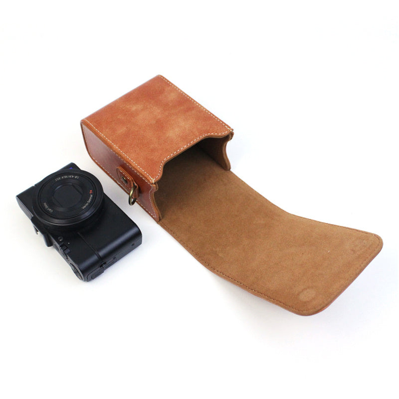 Retro Camera Cover for Sony ZV-1 Multifunction Vertical Style Protective Cover Shoulder Bag Camera Accessories - Brown
