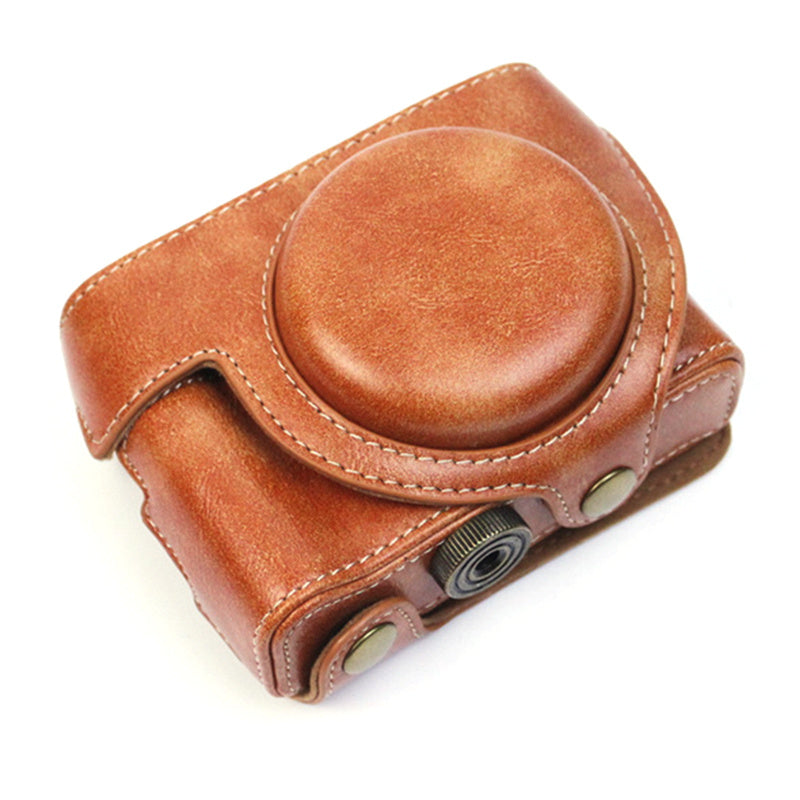 Vintage Protective Case Compatible for Sony ZV-1 Camera Premium PU Leather Bag Cover - Brown