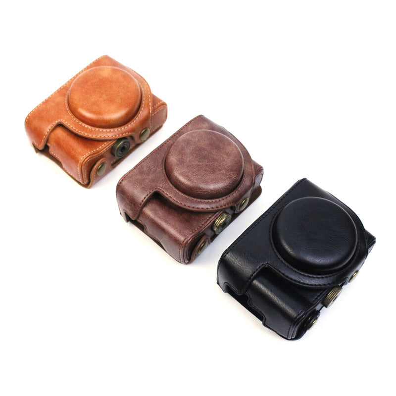 Vintage Protective Case Compatible for Sony ZV-1 Camera Premium PU Leather Bag Cover - Brown