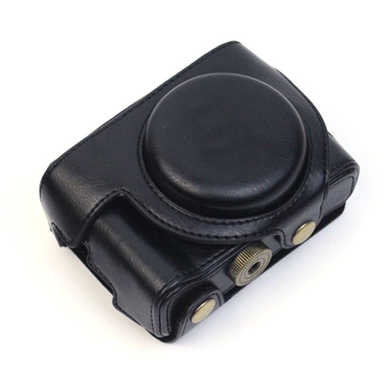 Vintage Protective Case Compatible for Sony ZV-1 Camera Premium PU Leather Bag Cover - Black