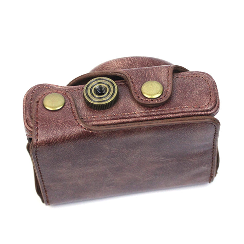 Vintage Protective Case Compatible for Sony ZV-1 Camera Premium PU Leather Bag Cover - Coffee